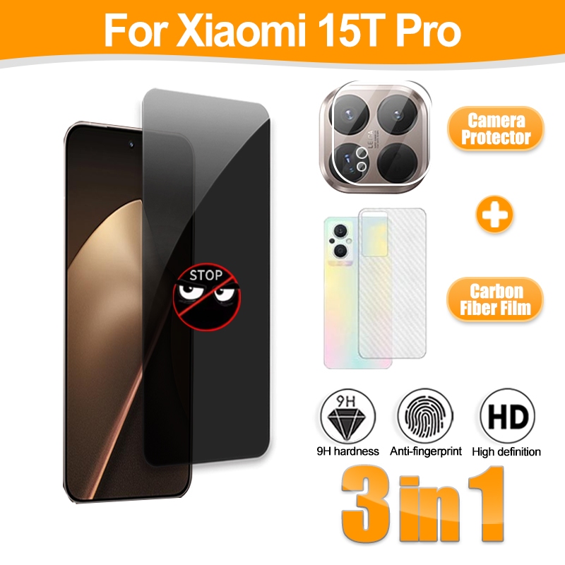 3 IN 1 ฟิล์มแก้วสําหรับ Xiaomi 15T Pro ฟิล์มความเป็นส่วนตัวสําหรับ Xiaomi 15T Pro 15 14T 14 13T 13 1