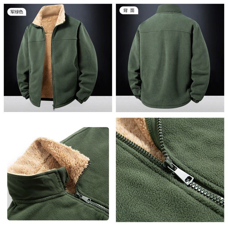 แจ็คเก็ตขนแกะหนาสำหรับผู้ชาย ออกแบบทันสมัย สวมใส่อุ่นในฤดูหนาว - รูปที่ 5