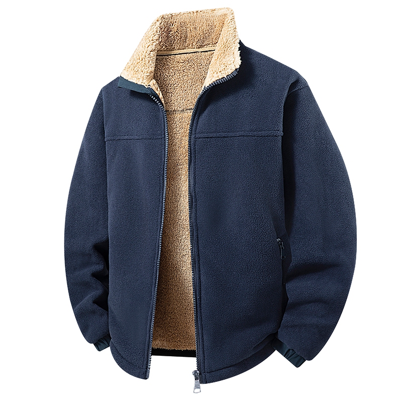 แจ็คเก็ตขนแกะหนาสำหรับผู้ชาย ออกแบบทันสมัย สวมใส่อุ่นในฤดูหนาว - รูปที่ 3