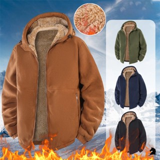 เสื้อแจ็คเก็ตขนแกะผู้ชายสไตล์เกาหลี สำหรับฤดูหนาว ดีไซน์ฮู้ด…