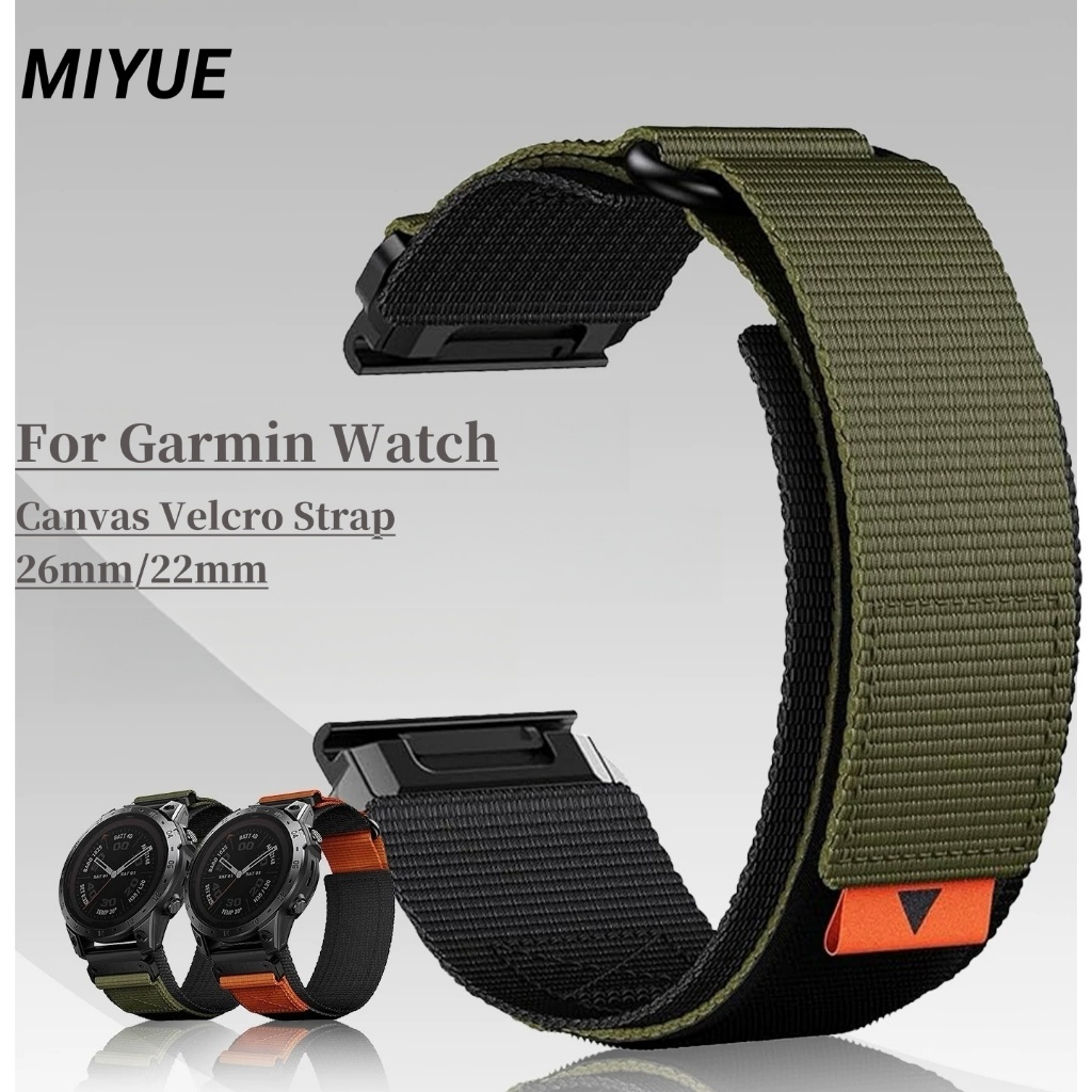 สายถักไนลอนสําหรับ Garmin Fenix E/8/7X/6X/Tactix8 สายนาฬิกา Forerunner 970/965/955/265 Quick Release Velcro Band สําหรับ Instinct 3/2X เปลี่ยนสร้อยข้อมือ Garmin นาฬิกาสายรัดข้อมือ