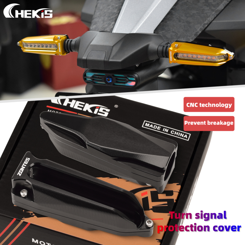 Chekis สําหรับ ZONTES 703F 703R 703RR 368G ดัดแปลงด้านหน้าและด้านหลังไฟเลี้ยวฝาครอบป้องกันอลูมิเนียม