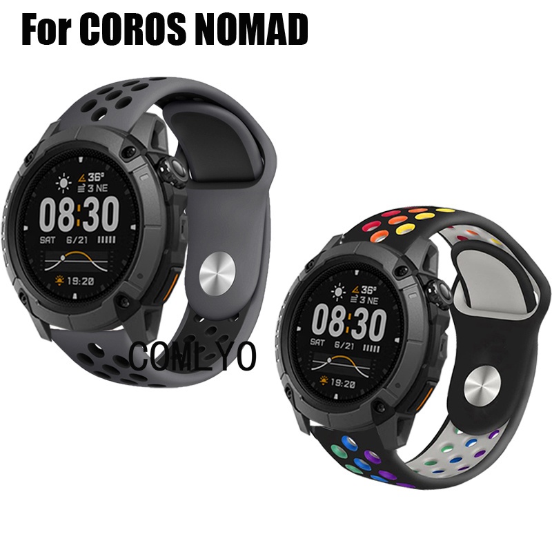 For COROS NOMAD คอร์ส เร่ร่อน สายนาฬิกาสมาร์ทซิลิโคนสายรุ้งสายรัดข้อมือผู้ชายผู้หญิงนุ่มกีฬาวง