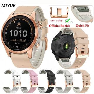 ซิลิโคน + สายหนังสําหรับ Garmin Fenix 8 43 มม./7S/6S/5S สายนาฬิกา Quick Release Band สําหรับ Instinct E 40 มม./Instinct 2S/Descent Mk3i 43 มม.สร้อยข้อมือ Garmin นาฬิกาสายรัดข้อมือ