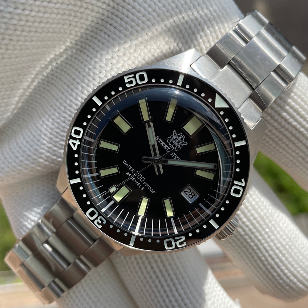 STEELDIVE SD1962 62MAS นาฬิกากลไกอัตโนมัติสําหรับผู้ชาย 200 เมตรกันน้ํา NH35 การเคลื่อนไหว