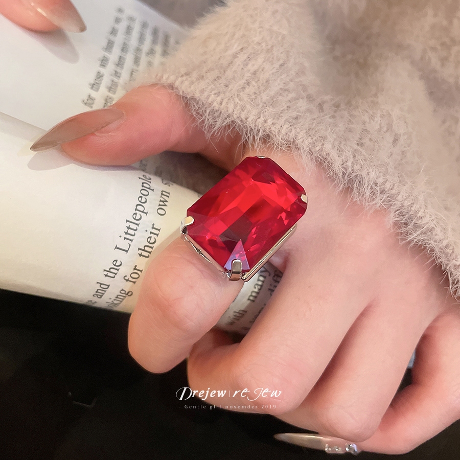 ชุดแหวนคริสตัลสีหลากหลาย Dreejew สำหรับผู้หญิง ออกแบบบولد สไตล์เงิน พร้อมเป็นของขวัญพิเศษ - รูปที่ 3