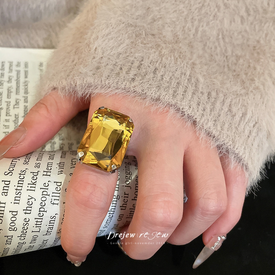 ชุดแหวนคริสตัลสีหลากหลาย Dreejew สำหรับผู้หญิง ออกแบบบولد สไตล์เงิน พร้อมเป็นของขวัญพิเศษ - รูปที่ 2