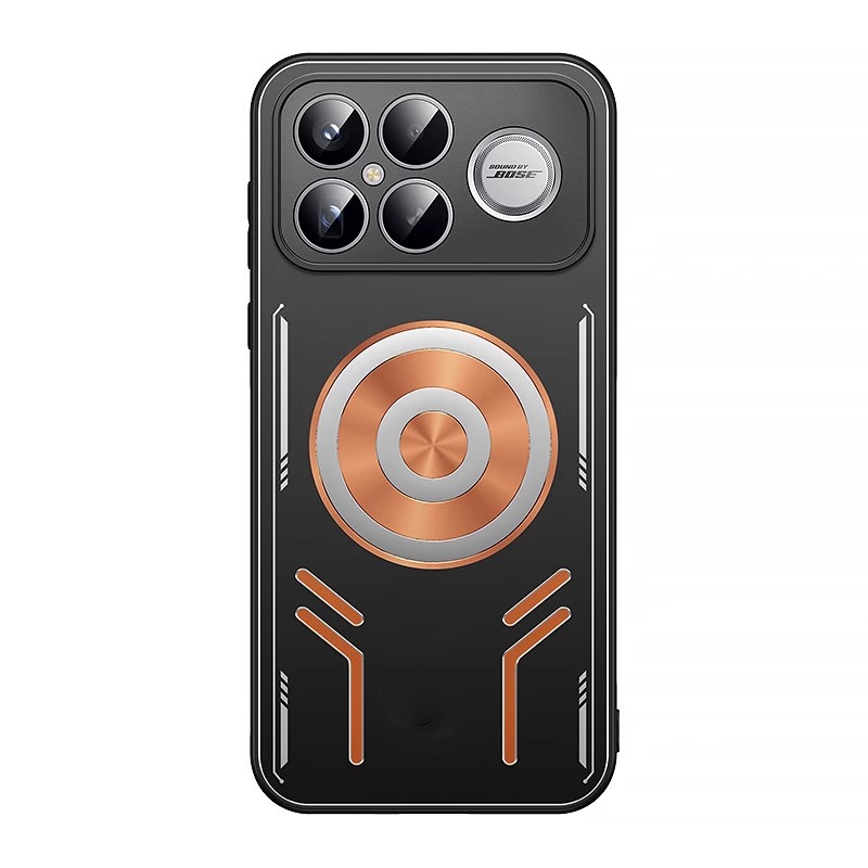 โลหะกระจายความร้อนสําหรับ POCO F8 F7 Ultra F6 F5 X7 X6 Pro 5G เคสกันกระแทกสีแดงทองแดง Graphene ความร้อนอ่างล้างจานซิลิโคน Cooling ฝาครอบโทรศัพท์แม่เหล็ก