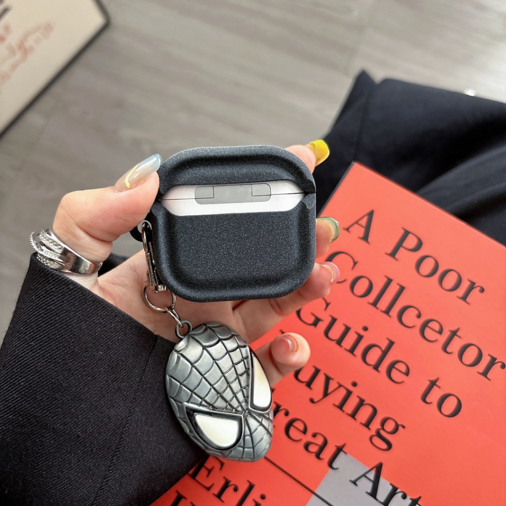 สําหรับ AirPods Pro 3/Pro 2/Pro/1 2 3 4 ANC กรณี Spider-Man Marvel สีดํากันกระแทกฝาครอบป้องกัน - รูปที่ 6