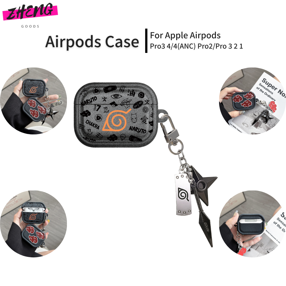 Naruto Cool Airpods Pro3 กรณี Airpods Pro2 พร้อมจี้กันกระแทกหูฟังสําหรับ AirPods Pro3 4/4 (ANC) Pro2 3 Pro 2 1