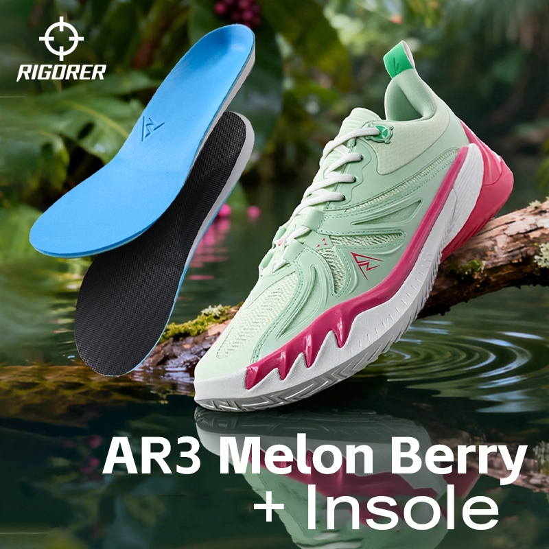 Rigorer Austin Reaves AR3 Melon Berry รองเท้าบาสเก็ตบอลแบบ Low-top กันกระแทกและยุบตัวได้ดี สำหรับการ