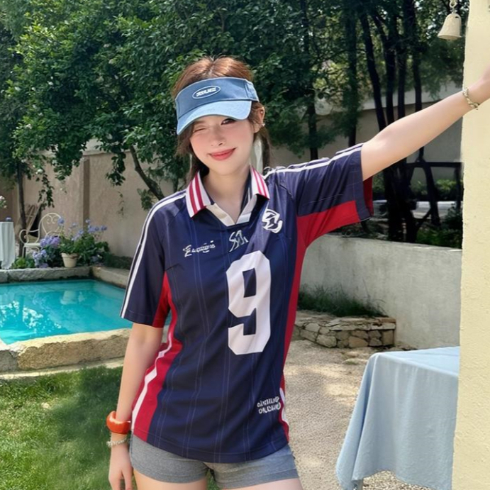 💙ส่งไวจากไทย🤍ZUZA 9 JERSEY Collection l เสื้อโปโลคอปก แขนสั้น คอวี ยูนิเซ็กส์ ผ้านุ่มลื่น สวมใส่สบาย - รูปที่ 7