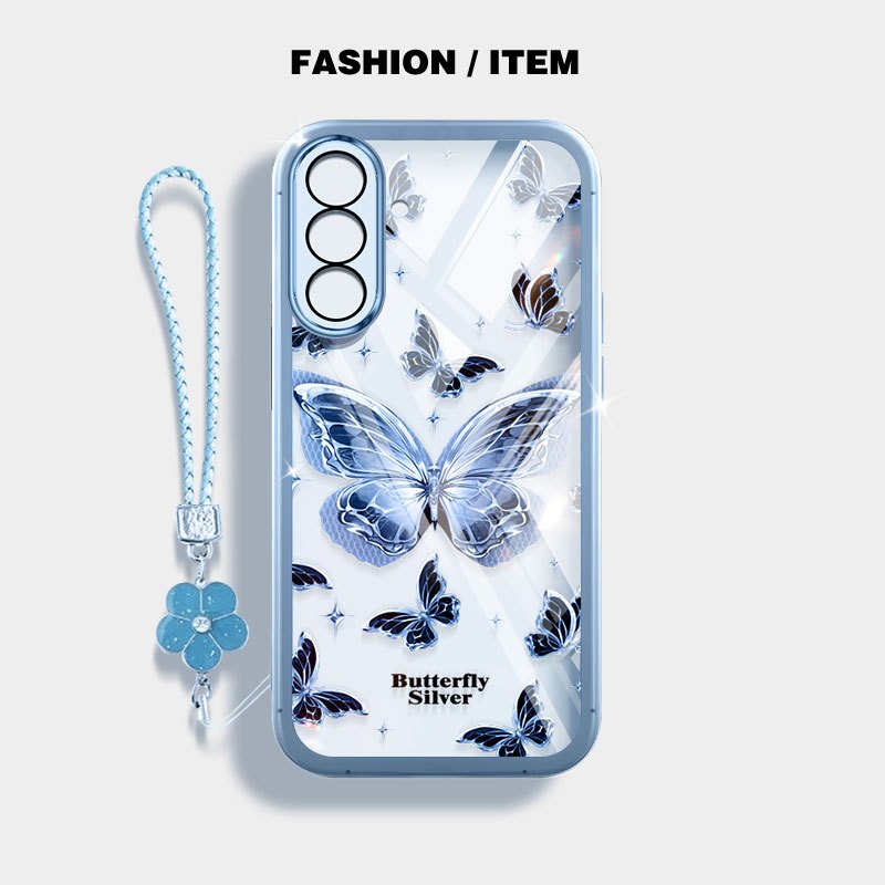 SAMSUNG YBDปลอกใสสําหรับSamsung Galaxy A56 A36 A24 A25 A26 A34 A35 A54 A55 4G 5G Gildedผีเสื้อหมีป้องกันเปลือกเดิม