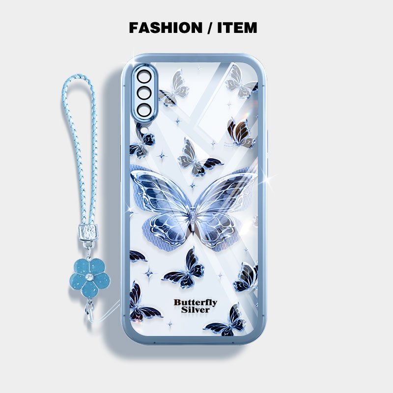 SAMSUNG YBDปลอกใสสําหรับSamsung Galaxy A50 A50S A30S A307 A03S A02S M02S A025 A307 Gildedผีเสื้อหมีป