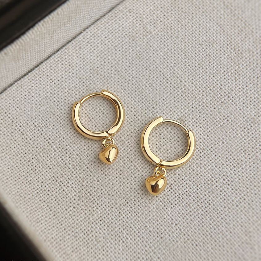 ทองรักจี้ต่างหูหญิงเหล็กไทเทเนียมไม่ซีดจางวงกลมสุภาพสตรีต่างหู