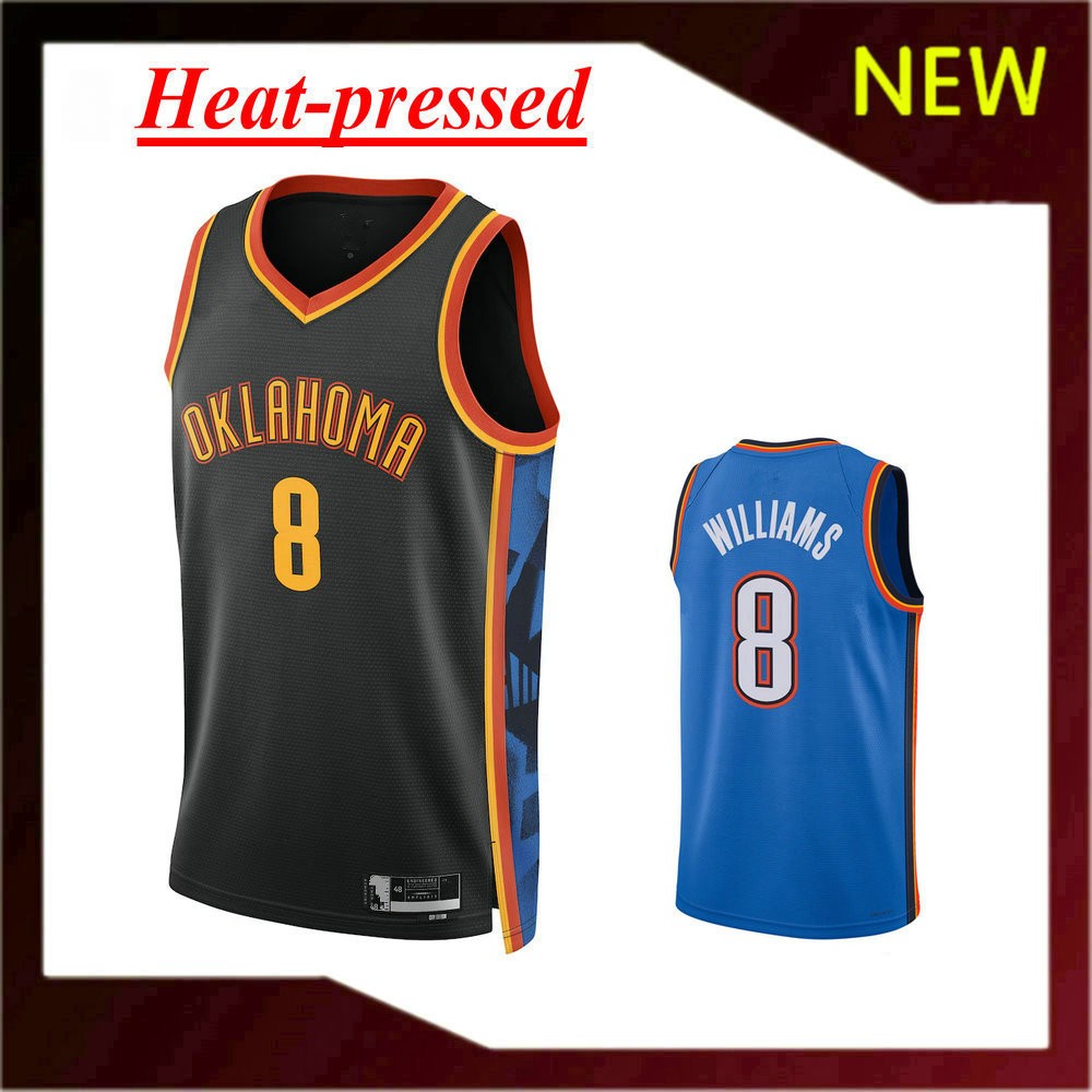 เสื้อบาสเก็ตบอลรุ่นใหม่อัดความร้อน 8 Jalen Williams Jersey