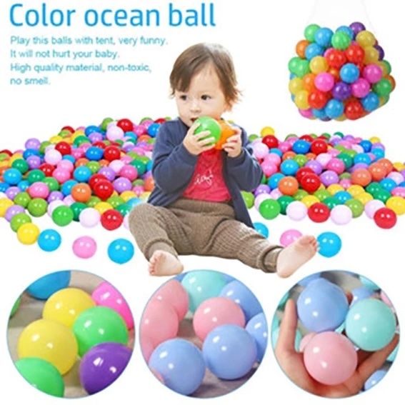 สระบอล ลูกบอลพลาสติก 5.5-8 ซม 50/100 ลูก สีมุกอ่อน สีสดใส ของเล่นเด็ก เสริมพัฒนาการ ฟรีจัดส่ง
