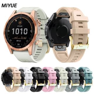 สายซิลิโคนสําหรับ Garmin Fenix 8 43 มม./7S/6S/5S สายนาฬิกาแชมเปญทองหัวเข็มขัด Quick Release Band สําหรับ InstinctE 40 มม./Instinct 2S/Descent Mk3i 43 มม.สร้อยข้อมือสําหรับ Garmin