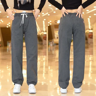 กางเกงสุภาพสตรี สีทึบเรียบง่าย สไตล์Slimmer ดูหลวมตรง เหมาะสำหรับสวมใส่ทุกวัน
