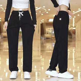 กางเกงสุภาพสตรี สีทึบเรียบง่าย สไตล์Slimmer ดูหลวมตรง เหมาะสำหรับสวมใส่ทุกวัน