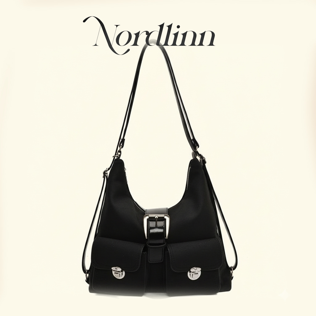 French Tote Bag สไตล์เรโทร ความจุเยอะ ใช้ได้ทั้งสะพายหลังและถือ