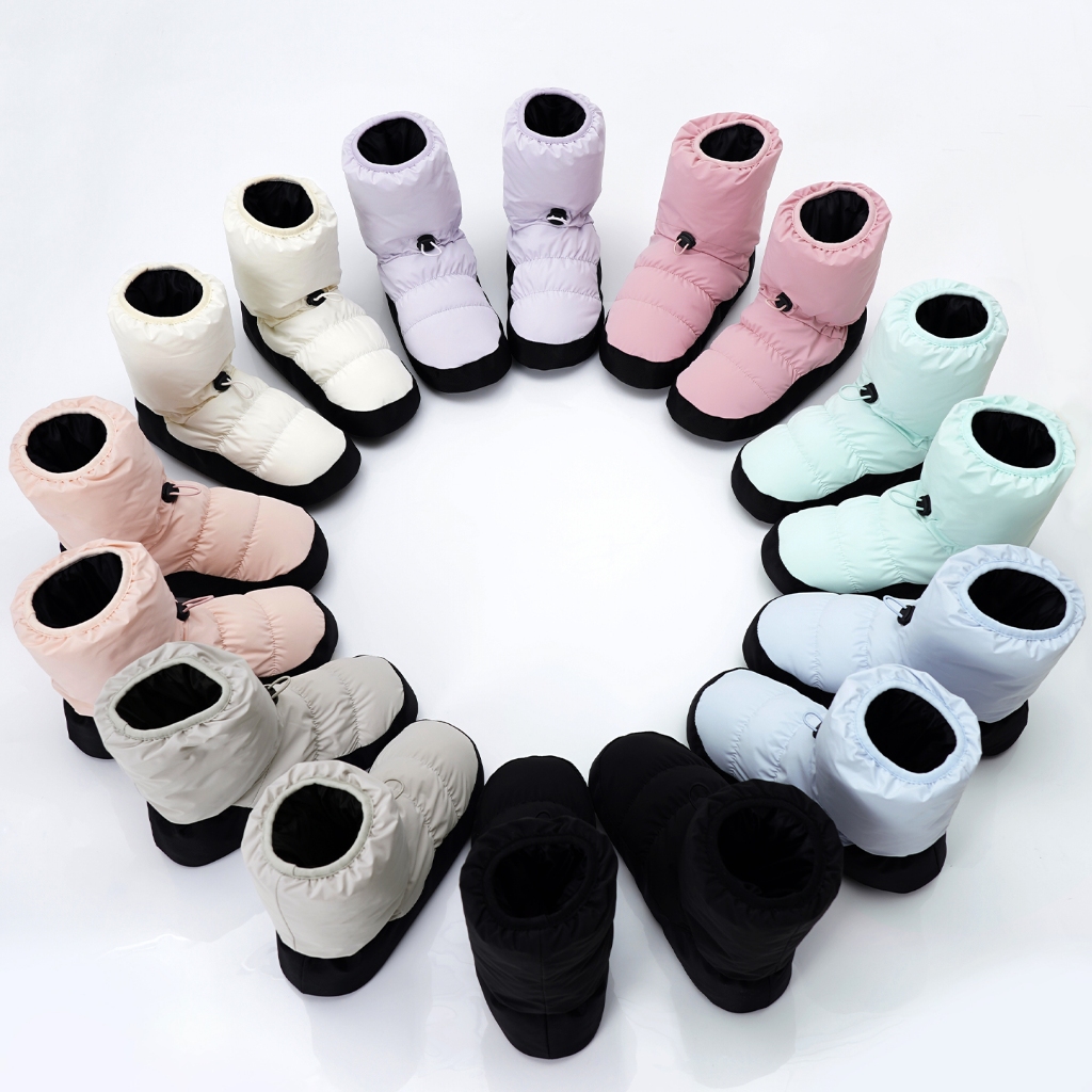 ผู้ใหญ่รองเท้าเต้นรํารองเท้าผู้หญิงกันน้ํา Warm Up Booties Ballerina รองเท้ายืดหยุ่นสาว Anti-slip รองเท้าแตะบัลเล่ต์