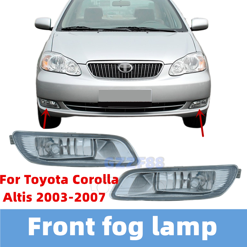 ไฟตัดหมอกหน้า(มีหลอดไฟ)ไฟตัดหมอก ไฟตัดหมอก ไฟโคมไฟกันชนหน้า สําหรับ โตโยต้า โคโรลลา อัลติส 2003 2004 2005 2006 2007 81220-02080 81202080 81210-02080