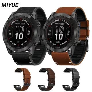 สําหรับ Garmin Fenix E/8/7X/6X/Tactix8/7 สายนาฬิกา Forerunner 970/965/955/265 Quick Release Silicone + หนัง Braided Band สําหรับ Instinct3/2X เปลี่ยนสร้อยข้อมือ Garmin นาฬิกานาฬิกาข้อมือ