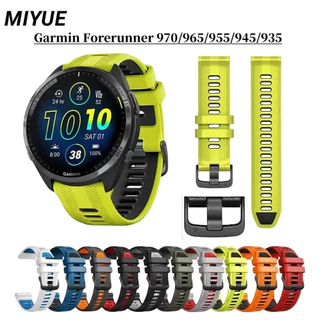 สองสีสําหรับผู้เบิกทาง Garmin 970/965/955/945 สร้อยข้อมือซิลิโคนเครื่องมือ + พินสําหรับผู้เบิกทาง Garmin 935 สายรัดข้อมือทดแทน