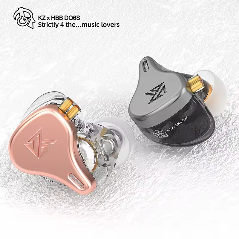 KZ HBB DQ6S หูฟังแบบมีสายเบสหูฟังไฮไฟหูฟังชนิดใส่ในหูเสียงรบกวน Cancelling เพลงกีฬาชุดหูฟัง DQ6 อัพเ