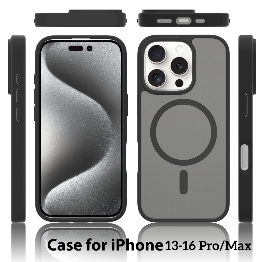 ป้องกันสีเหลืองไร้สายชาร์จแม่เหล็กที่แข็งแกร่งสําหรับ ไอโฟน 17 อากาศ 16 บวก 15 14 13 มินิ 12 มือโปร สูงสุด กรณีโปร่งแสงเคลือบฮาร์ดกันกระแทกปกโทรศั - รูปที่ 2