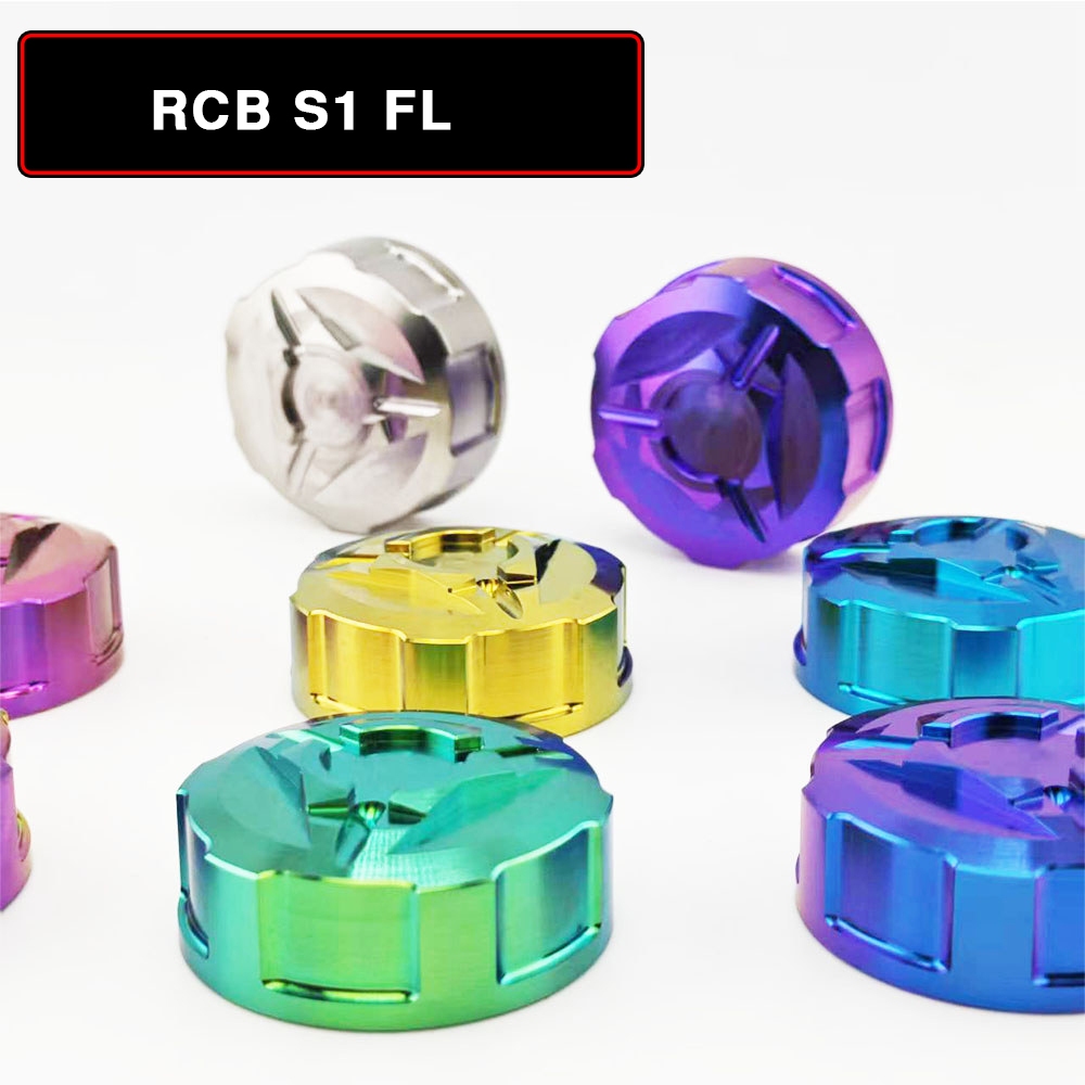 GR5 Titanium CNC Rcb S1 FL ฝาครอบปั๊มเบรค BRAKE FLUID ฝาครอบถัง