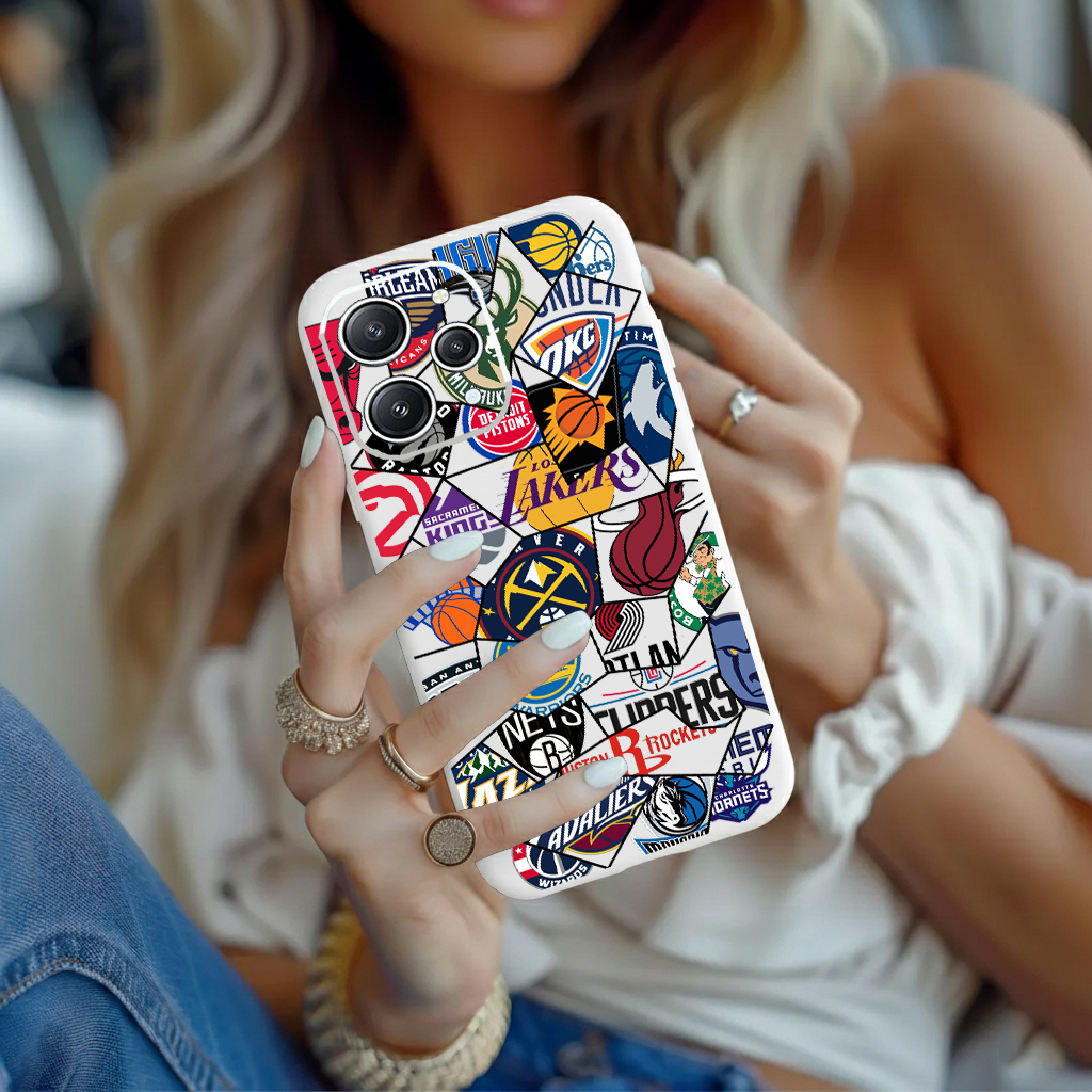 เคสซิลิโคนนุ่มลายทีมบาสเก็ตบอล สำหรับ Poco C65 F2 Pro F4 F4 GT F5 F5 Pro M3 M3 Pro M4 Pro M5s X3 X3 
