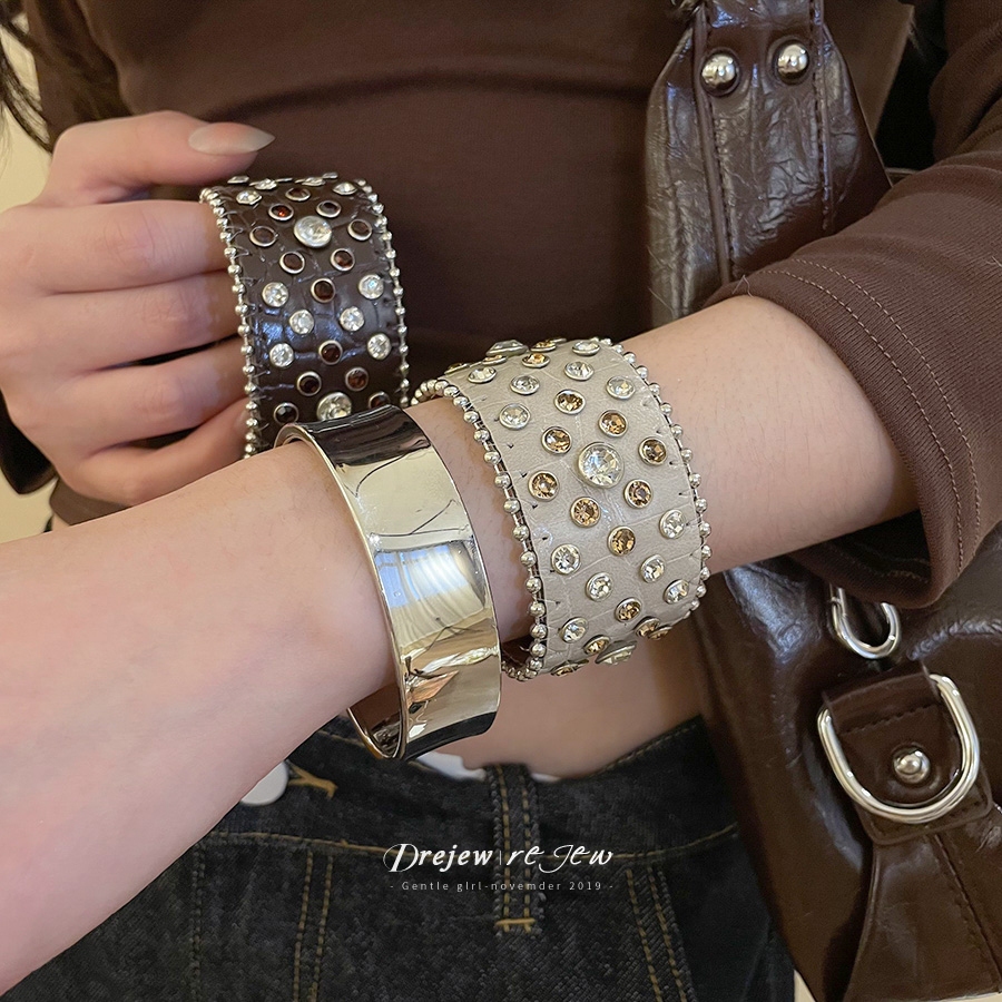Dreejew Rhinestone สร้อยข้อมือผู้หญิง สไตล์เรโทรประดับคริสตัลหลากสี เครื่องประดับแฟชั่นสำหรับของขวัญ
