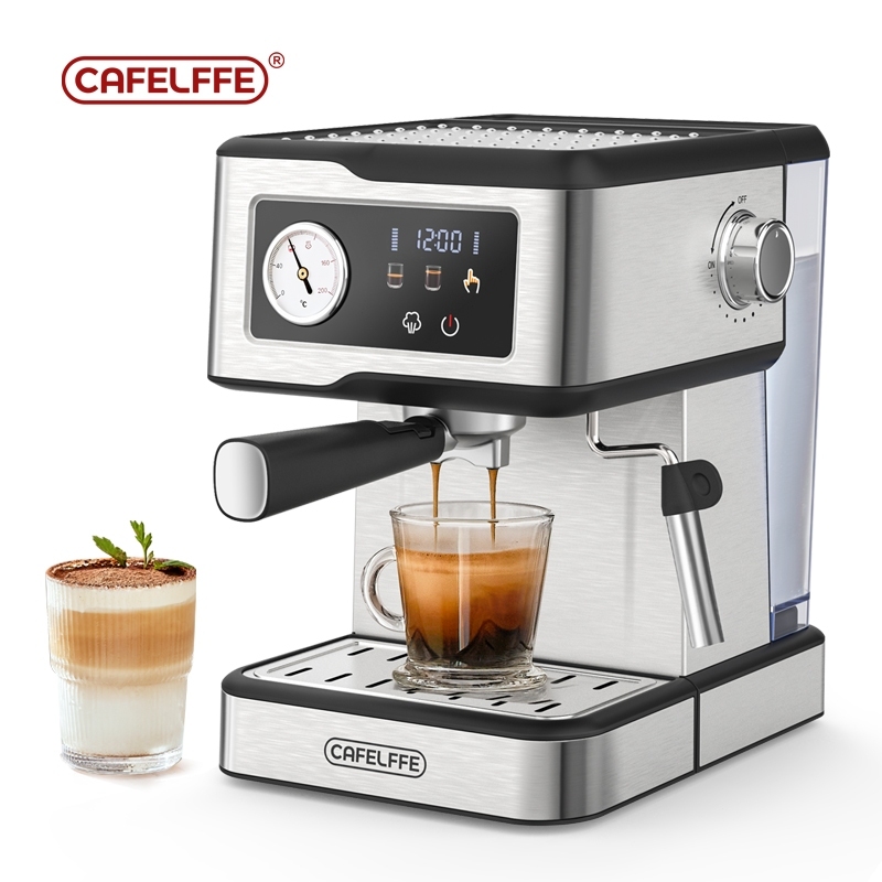 Cafelffe เครื่องทำเอสเปรโซอัตโนมัติ 20Bar พร้อมฟังก์ชั่น เครื่องกาแฟ Fother นมและหน้าจอสัมผัส LCD กา