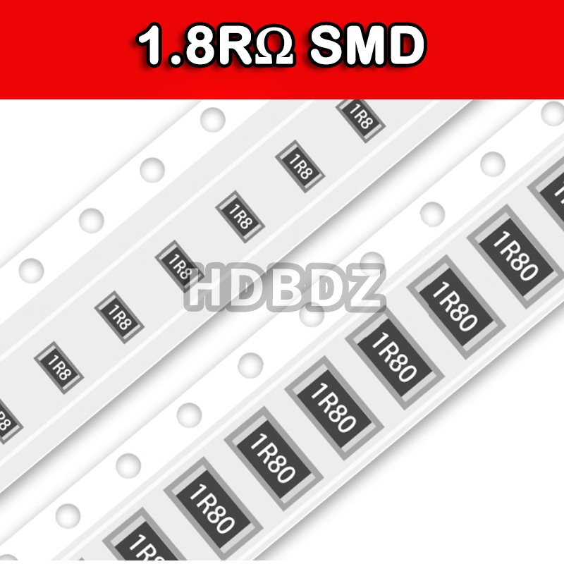 10~100PCS 1.8RΩ SMD Resistance accuracy5%/1% 1R8/1R80 0603 0805 1206 2512