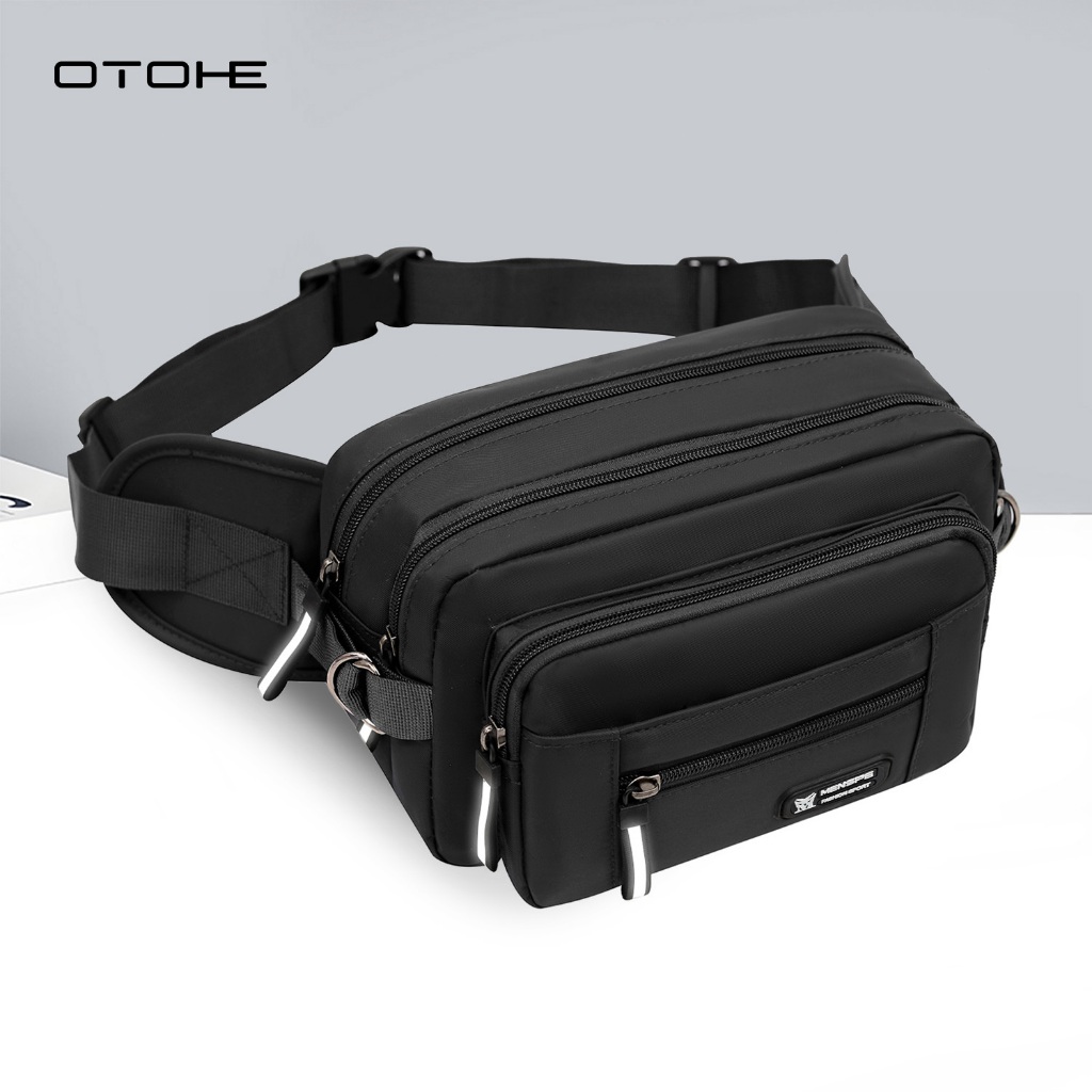 OTOHE ผู้ชายเอวกระเป๋ากระเป๋าสะพายแฟชั่นข้ามร่างกายกระเป๋าฟอร์ดกันน้ํากระเป๋าหลายชั้นความจุขนาดใหญ่ที่เดินทางมาพักผ่อนกระเป๋าถนนกร
