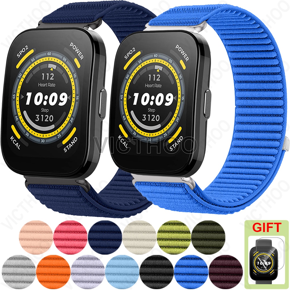 ทอสร้อยข้อมือไนลอนถักสายนาฬิกาอุปกรณ์เสริมสําหรับ Amazfit Bip 6 5 Unity 3 U Pro S / GTS 4 Mini GTS 3 2