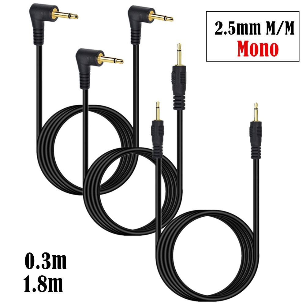 2.5 มม.สายโมโน 1/8" TS Monaural Mini Mono Audio Plug Jack Connector ชายกับชายสาย 1.8 M/0.3 M