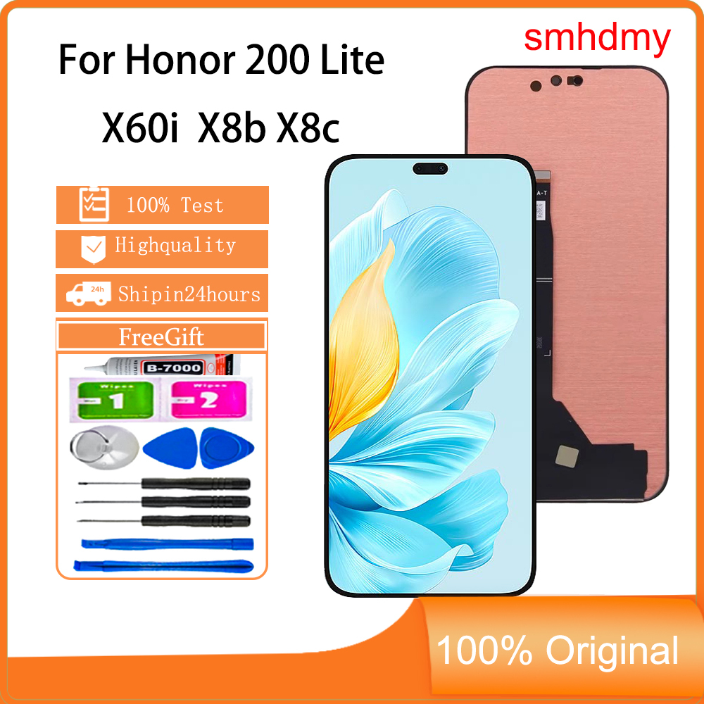 Smhdmy Ori AMOLED สําหรับ Honor 200 Lite X50i + X60i เล่น 8T Pro X8b X8c เล่น 9T Pro เปลี่ยนหน้าจอสั