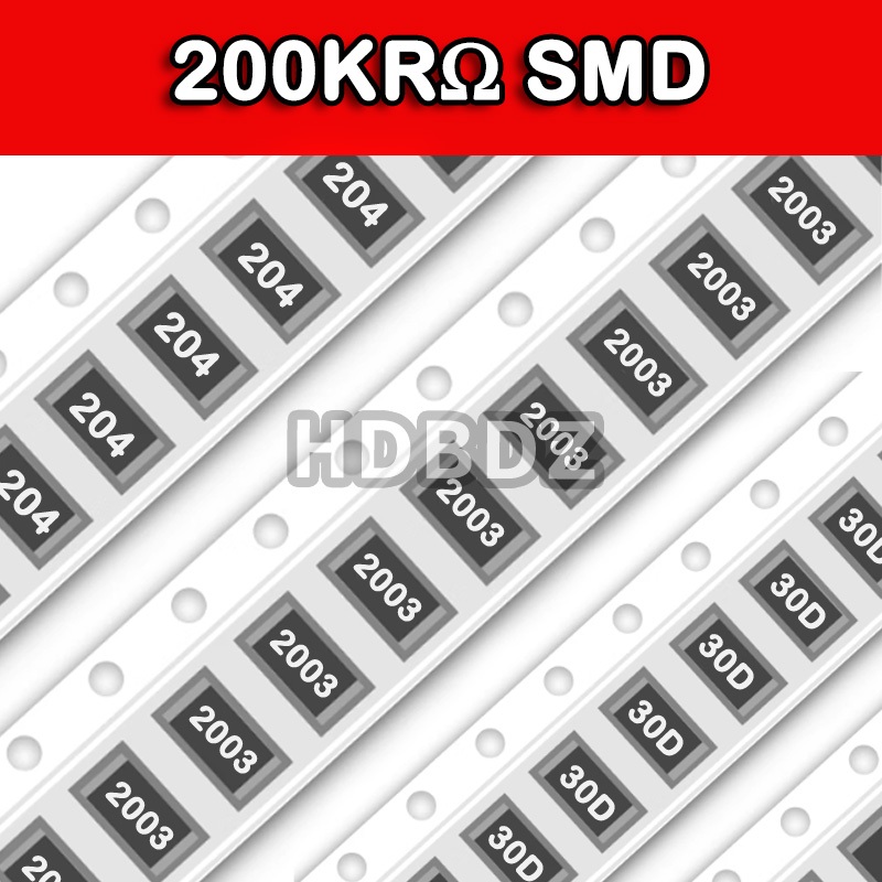 10~100PCS 200KRΩ SMD Resistance accuracy 5%/1% 204/2003/30D 0603 0805 1206 IC