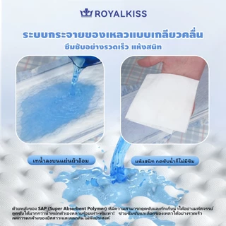 Royalkiss ผ้าอ้อมเด็ก เทป สำหรับทารกแรกเกิด นุ่มระบายอากาศดี แกนโพลิเมอร์คอมโพสิต ขนาด NB/S/M ซึมซับน้ำดีเยี่ยม ยูนิเซ็กซ์ ฟรีค่าจัดส่ง