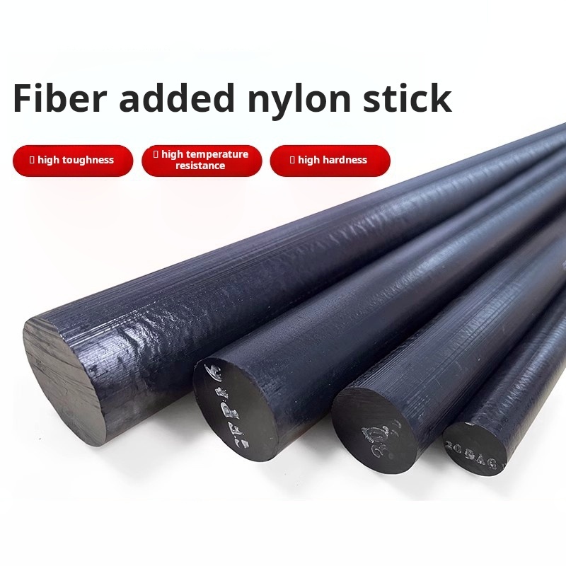Black Plus Glass Fiber Nylon Rod Φ8-Φ35mm gf30 Enhanced pa6 Plus Fiber Nylon Modified High Strength 