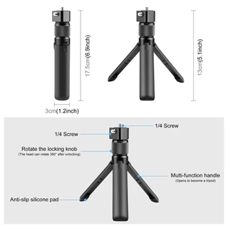 【พร้อมส่ง】ด้ามจับโรตารีขาตั้งขาตั้งกล้องตั้งโต๊ะสําหรับ DJI Osmo 360 / Insta360 X5 X4 X3 / อุปกรณ์เสริมสําหรับกล้อง Gopro พร้อมสกรู 1/4