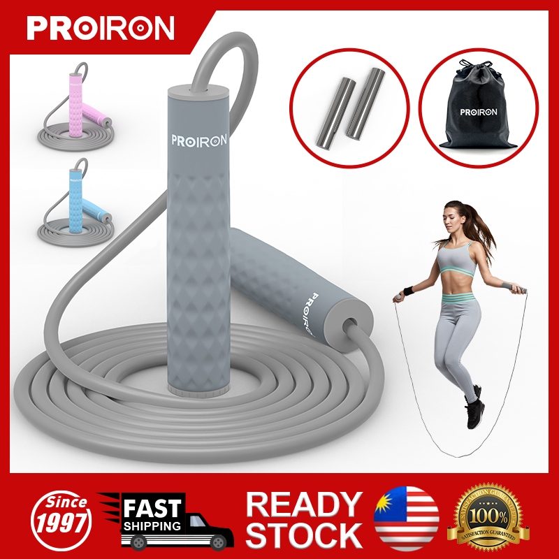 PROIRON เชือกกระโดดน้ําหนักคู่กระโดดเชือก 1LB Tangle-Free Double Fat Burning ปรับหนาพิเศษ 7 มม.น้ําหนักเชือกกระโดดสําหรับความอดทนลดน้ําหนัก Crossfit MMA Cardio & ออกกําลังกาย