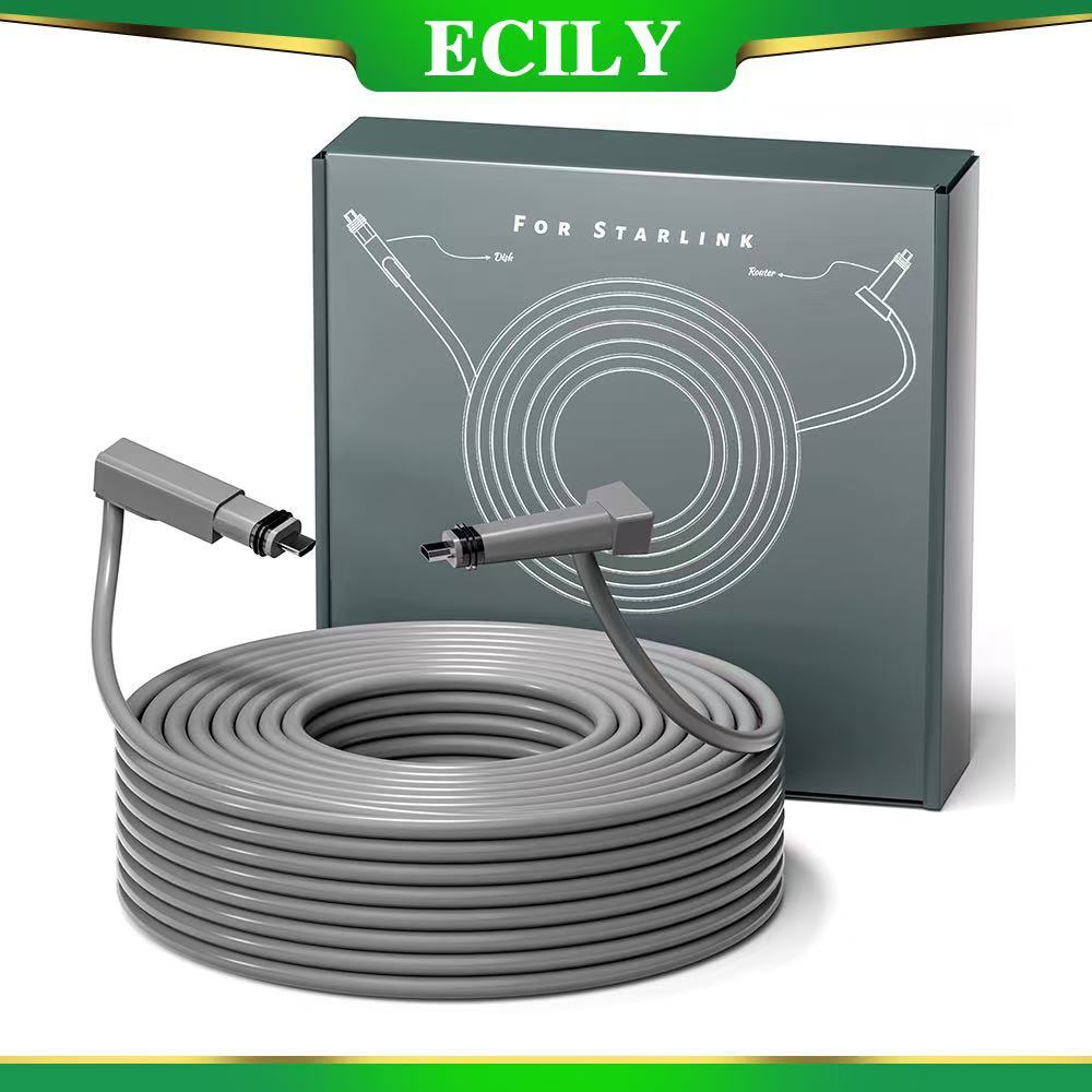 ECILY 2M/10M/23M Extension Web Cable สําหรับ Starlink Satellite Cable Repair Kit Extension Replaceme
