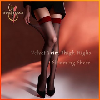 ถุงเท้าน่องสูงสำหรับผู้หญิง ขนาดยาวพิเศษ ยืดหยุ่น สวมใส่ได้ท…