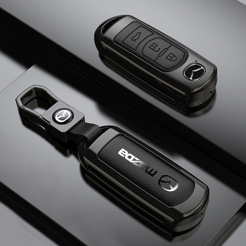 ฝาครอบเคสกุญแจรถ Mazda ใช้ได้กับ CX-4/CX-5/CX-9/Atenza/Axela & More เปลือกหัวเข็มขัดโลหะผสมสังกะสีที่ทนทาน