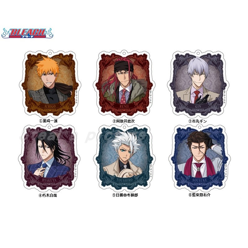 พวงกุญแจ BLEACH Byakuya Kuchiki, Gin Ichimaru พวงกุญแจอนิเมะอะคริลิค - สินค้าฟิกเกอร์ Bleach