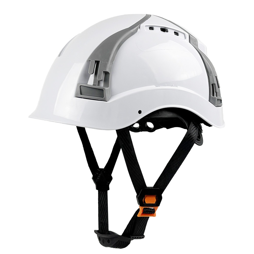 CE การก่อสร้างหมวกนิรภัย w/ปรับ Vent Slot ABS Hard หมวกวิศวกรทํางานหมวกกลางแจ้งปีนเขาหมวกนิรภัย ANSI